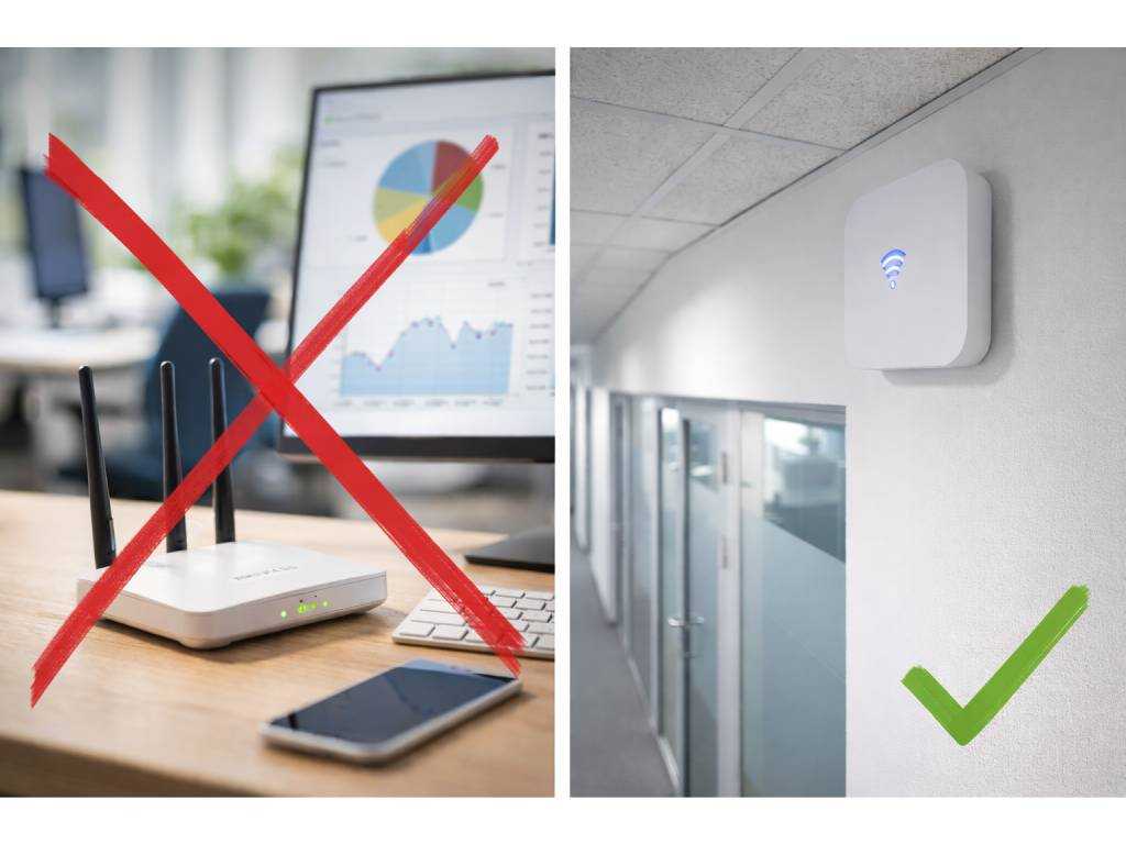 👉 WLAN Router im Büro – ist WLAN Strahlung gefährlich oder unbedenklich bei richtiger Platzierung