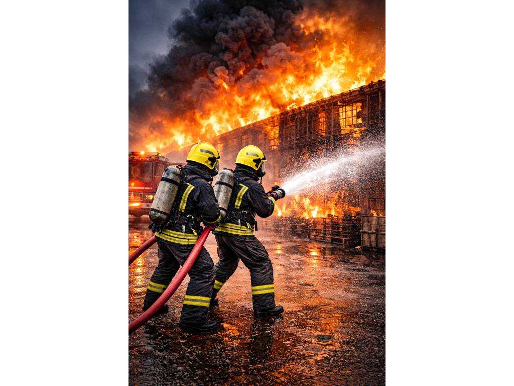 Feuerwehr bekämpft Großbrand in Gebäude – Beispiel für Folgen fehlenden vorbeugenden Brandschutzes