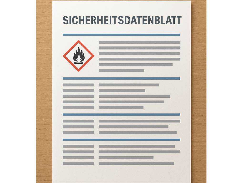Beispiel eines Sicherheitsdatenblatts mit Gefahrstoffsymbol – Anforderungen an Sicherheitsdatenblätter im Überblick