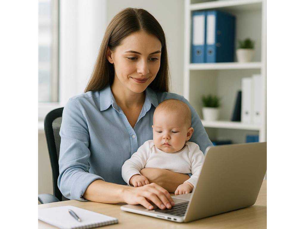 Mutter mit Baby am Arbeitsplatz – Stillen und Mutterschutz im Beruf
