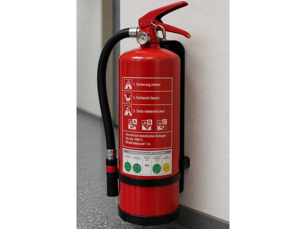 Feuerlöscher im Unternehmen als Beispiel für regelmäßige Prüffristen im Brandschutz